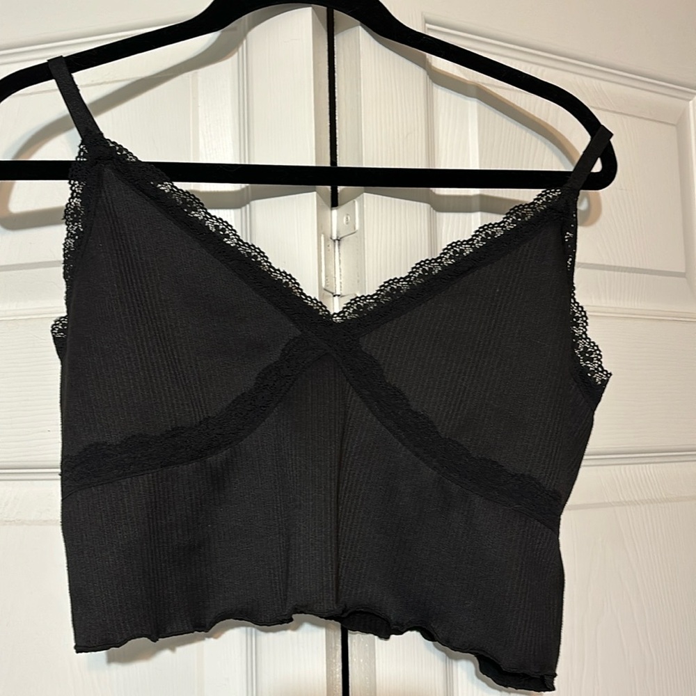 Lace black tank top